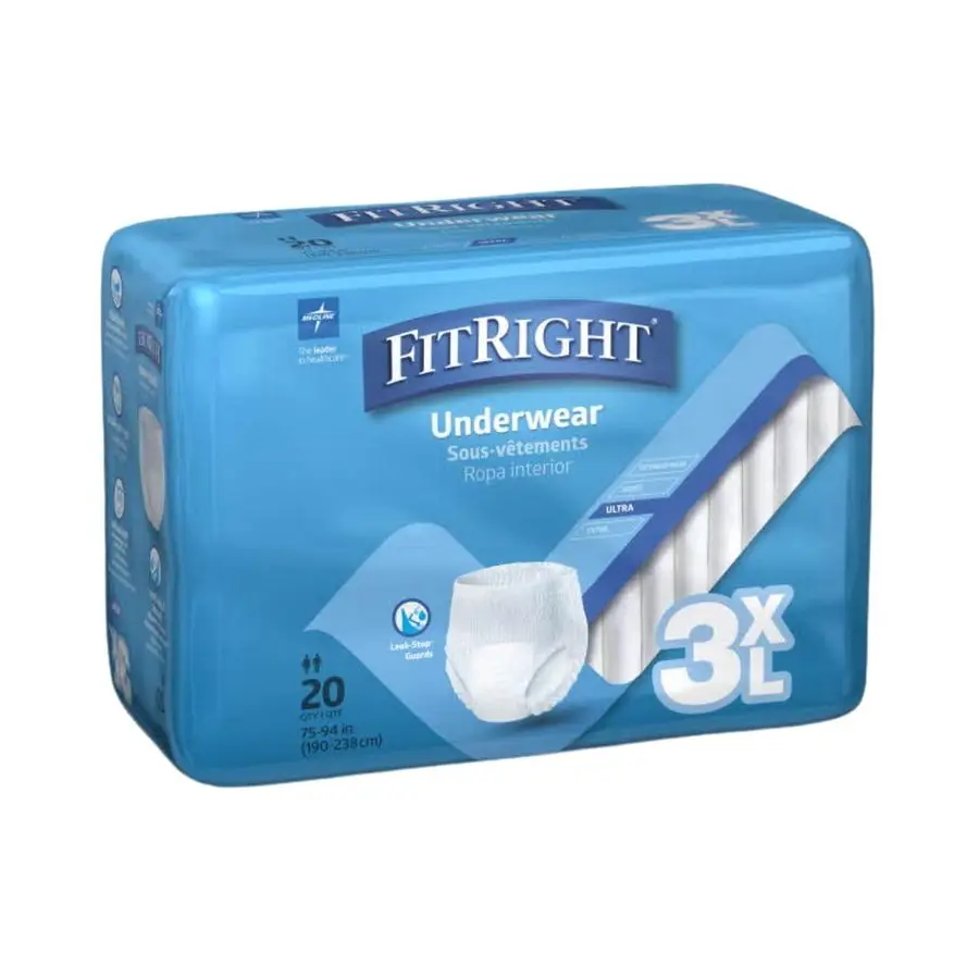 Adult Incontinence Underwear, Heavy Absorbency, 3XLarge, 7594 Waist 20 Count, 4 Pack