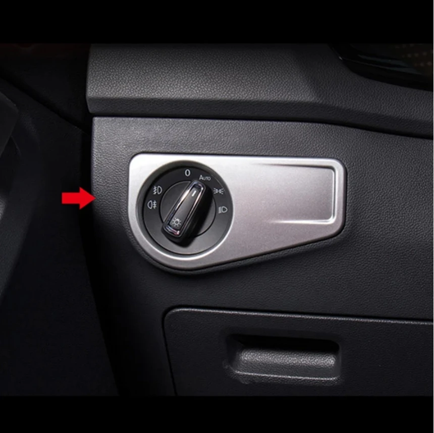 

ABS Matte Inner Head Lamp Light Switch Headligt Control Frame Cover Trim For Volkswagen VW Tiguan Mk2 2016 2017 2018 Accessories