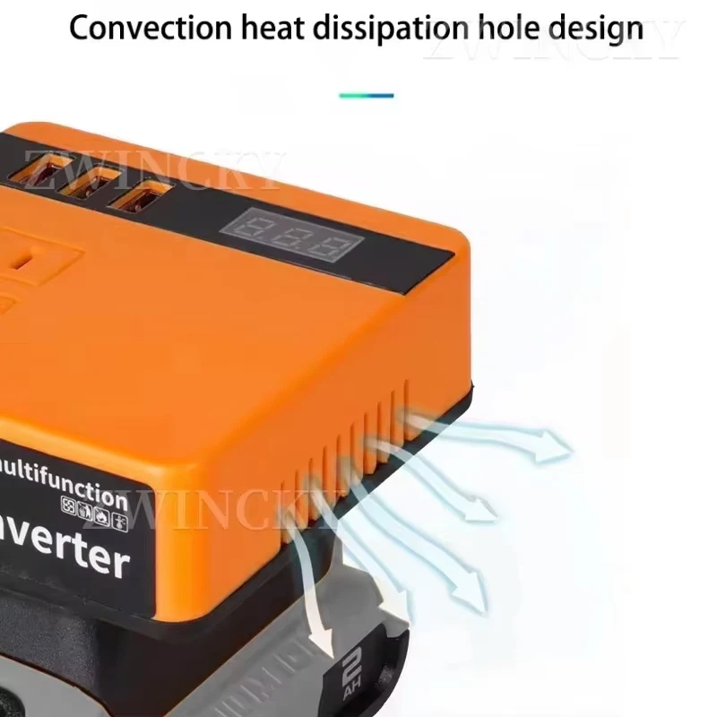 Power Inverter for Dewalt 20V Battery，DC 18V to AC 220V Battery Inverter Portable Power Station Generator Charger Adapter