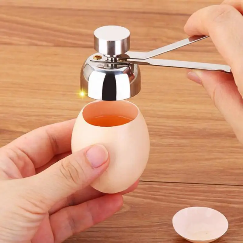 1/2PCS Towayer 304 Metal Egg Eggshell Opener Eggshell Cutter Double Head Egg Topper Shell Opener Boiled Egg Creative Kitchen