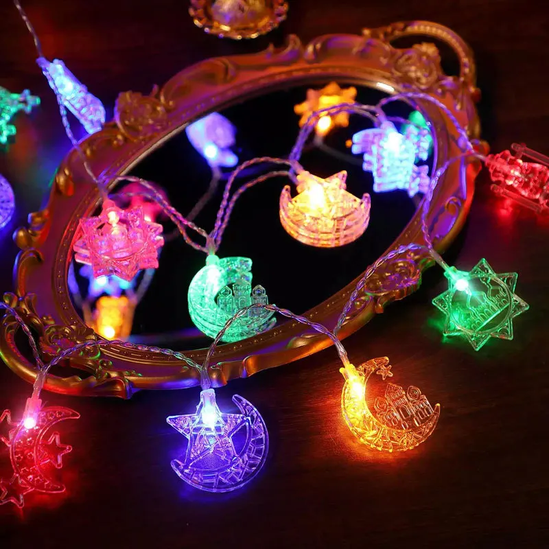 Ramadan Decorations 2025 Led String Lights Moon Star Light EID Mubarak Gift Islamic Muslim Ramadan Kareem Decoration For Home