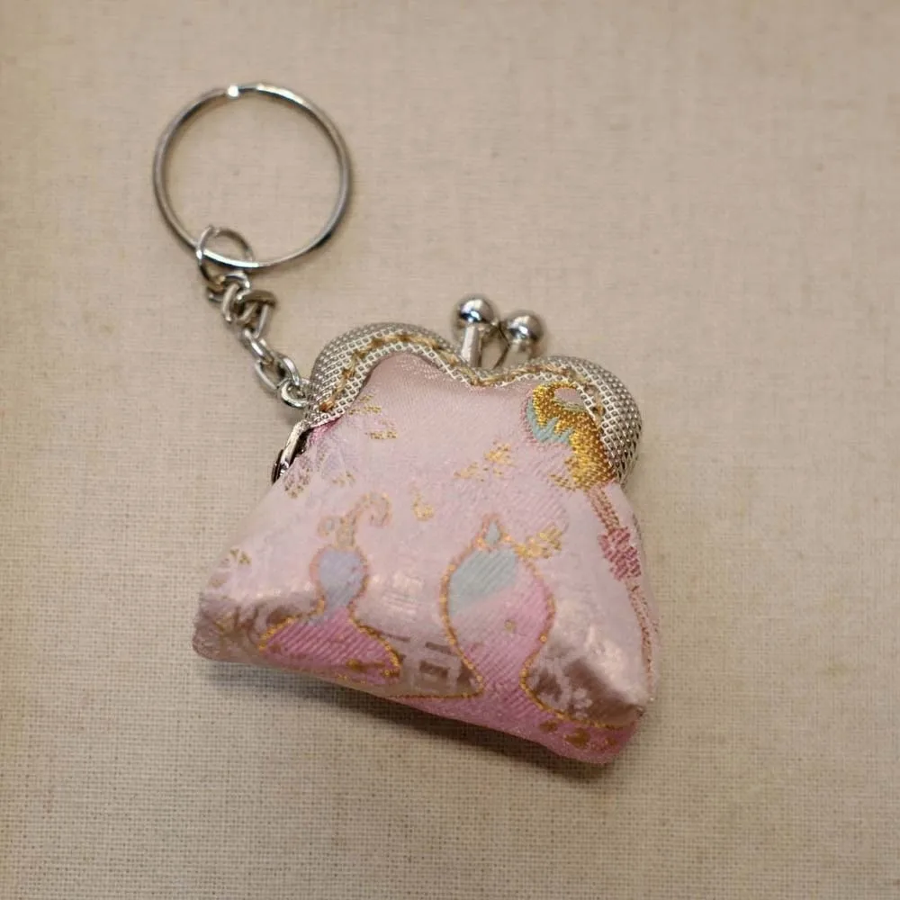Earphone Bag Embroidered Brocade Coin Purse Small Pocket Thickened Cotton Mini Pouch Portable Polyester Key Ring Packet Necklace