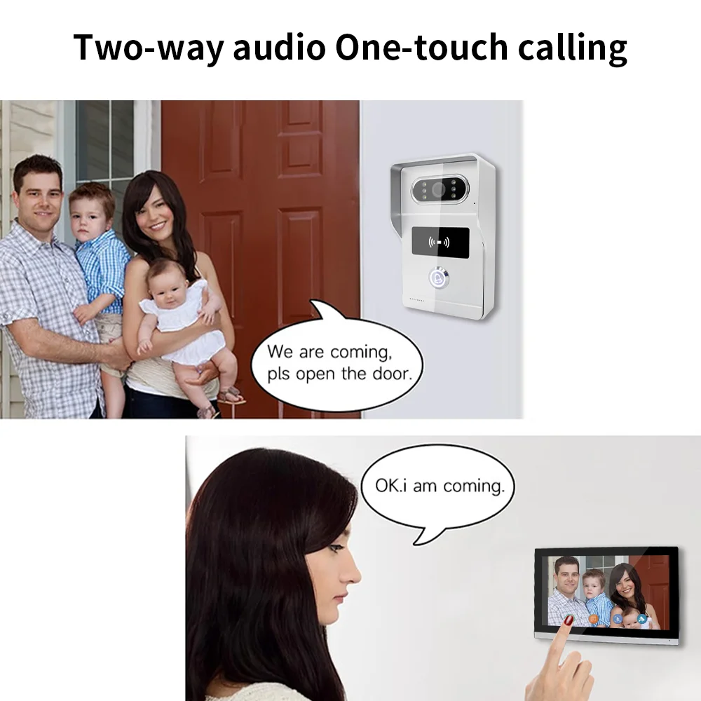 Anjielo 1080P Tuya 10-Inch IP Video Intercom System Touch Screen Wifi POE Wired Doorbell for Villa Flat RFID Access Control
