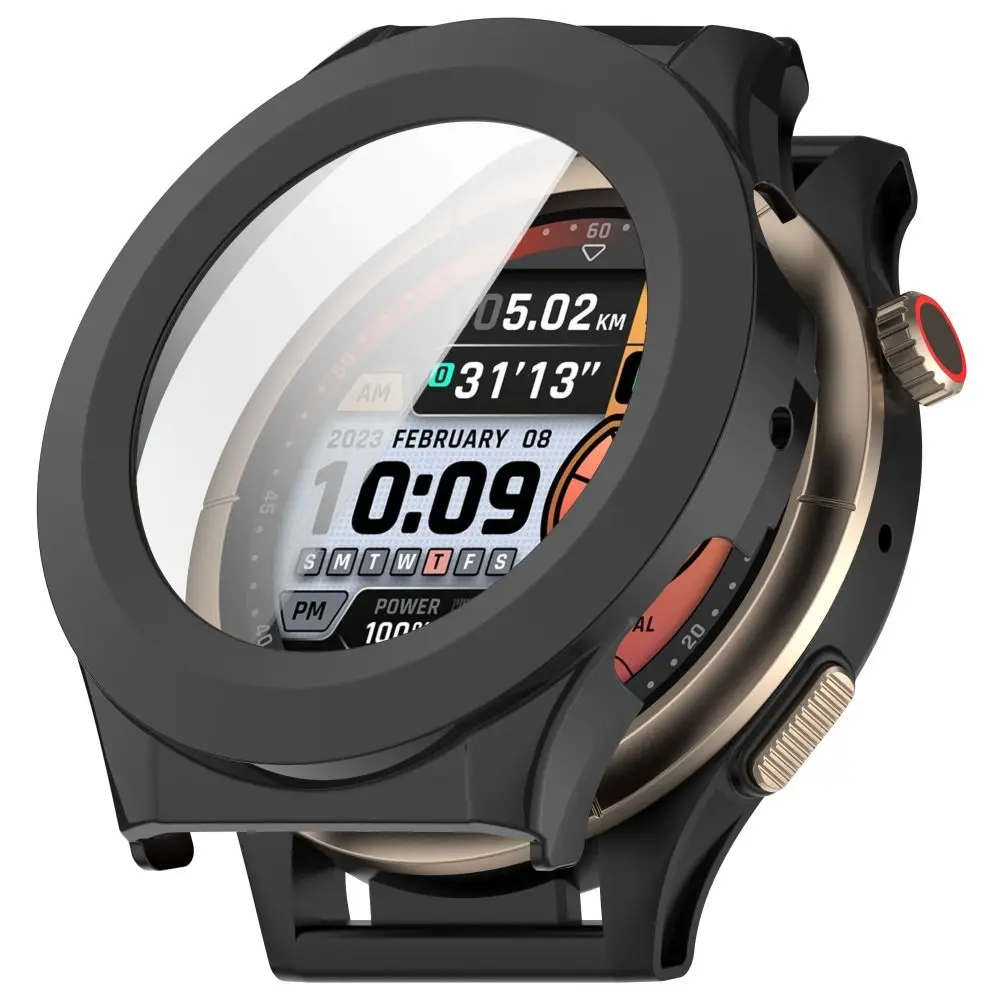 PC + 強化保護ケース アンチスクラッチ フルカバレッジ スクリーン カバー バンパー プロテクター シェル Amazfit チーター ラウンド/チーター プロ用