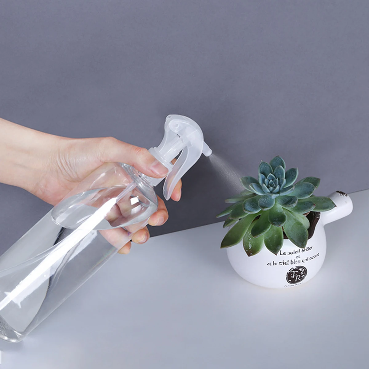 

3pcs 500Ml Spray Bottle Transparent Plastic Press Type Multi-Use Mist Sprayer For Plant Watering Hairdressing Subpackaging