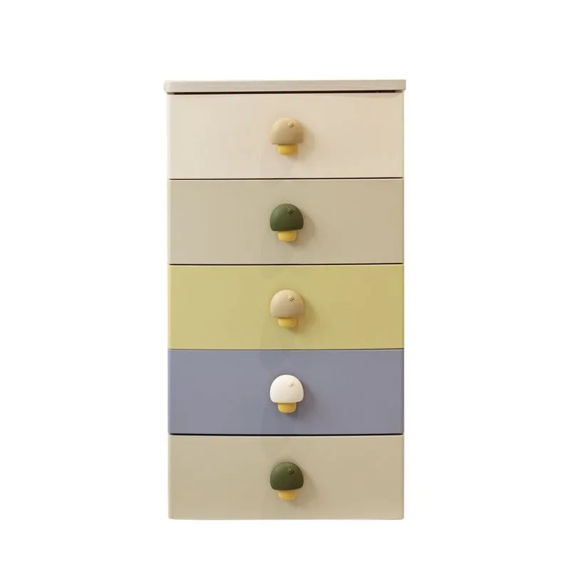 Mushroom cream wind storage cabinet, drawer chest of drawers wardrobe, living room bedroom bedside table free installation