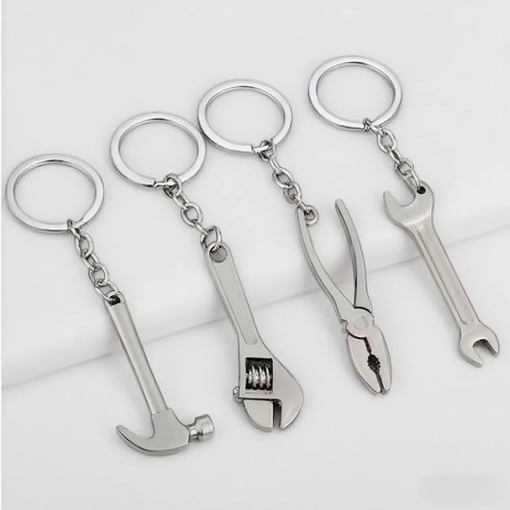 أدوات صغيرة لتقوم بها بنفسك المفاتيح المعدنية المطرقة المفك كماشة الفأس وجع مقص الفرجار مجرفة كيرينغ الفولاذ المقاوم للصدأ هدية عيد الأب #1