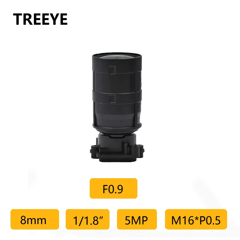 

Black Light F0.9 8mm Lens 1/1.8″ HD 5MP Full Color 650nm IR Filter M16 CCTV Lens Video Securtiy Camera Lens Camera Module Lens