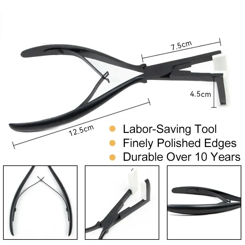 

1 PC Black Stainless Steel Pliers for tape hair extension Tape Sealing Plier Keratin Hair Extensions Tools