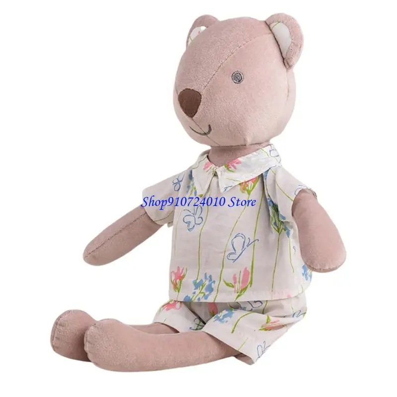 77HD gekleed beer pluche speelgoed zacht knuffel metgezel voor kinderen rustgevende bedtijd comfort