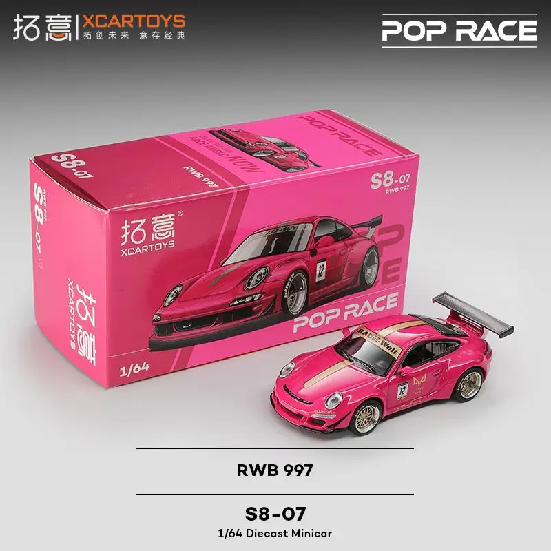 

POP RACE 1:64 Porsche RWB997 Ruby Coupe, коллекционная модель гоночного автомобиля из сплава, украшение