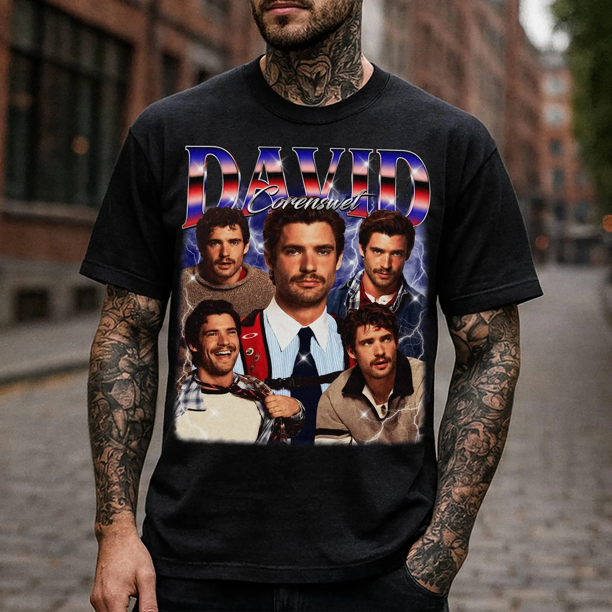 David Corenswet Printed Women's T-shirt Spring/Summer Fashion Trend Pure Cotton Top Neutral Round Neck Short Sleeve T-shirt