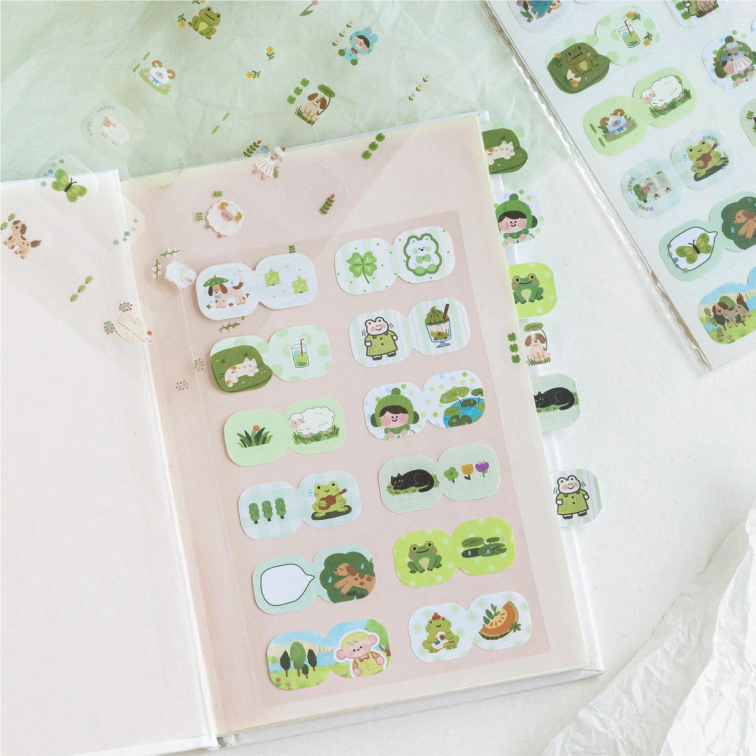 2sheets Soft and Gentle Biiklet Series Kawaii Cartoon Learning Message Category Tags Stickers DIY Diary Scrapbook Stationery