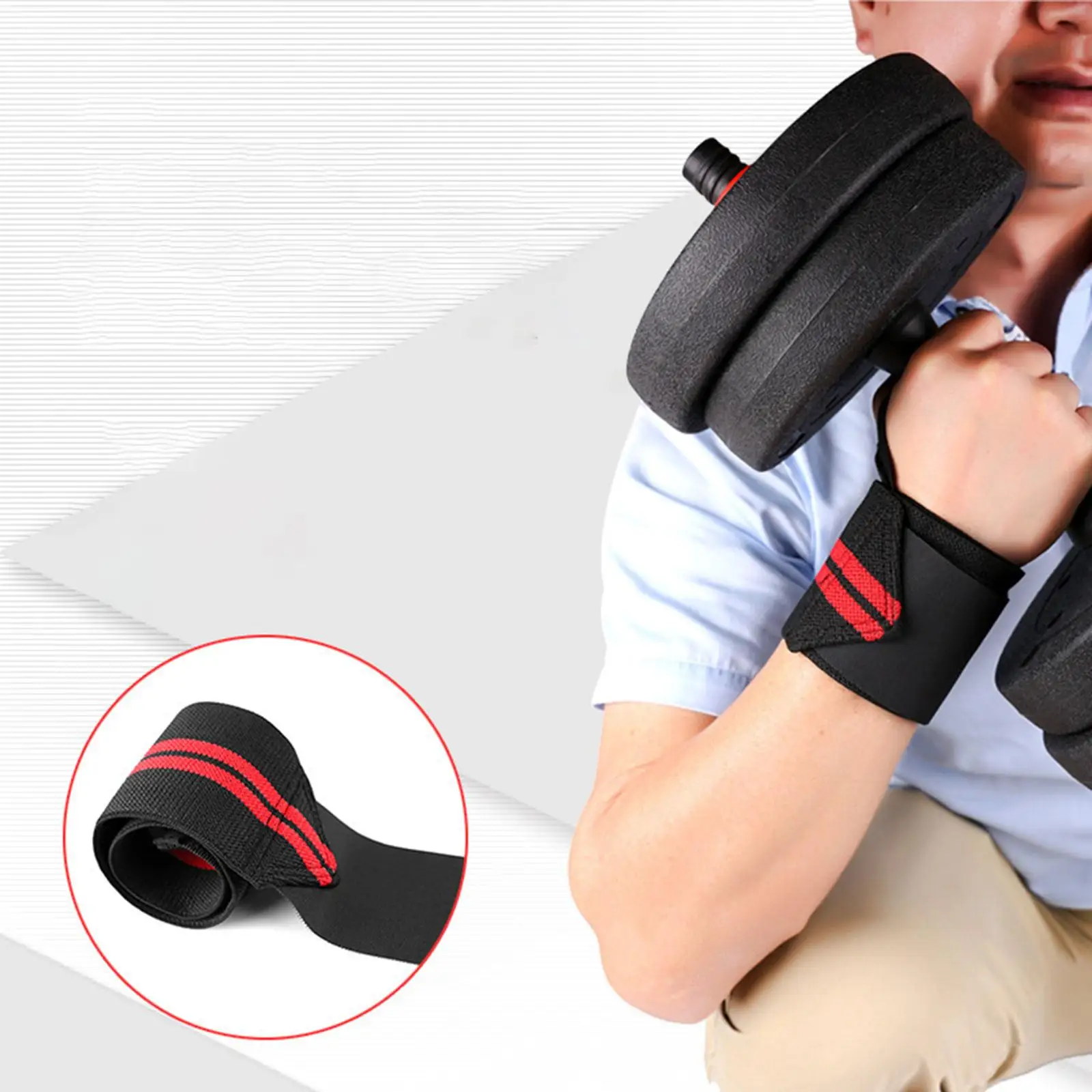 Wrist Wraps Weightlifting Wrist Straps with Thumb Loop Unisex Sweat Absorbing Bands Wrist Support for Powerlifting Bench Press