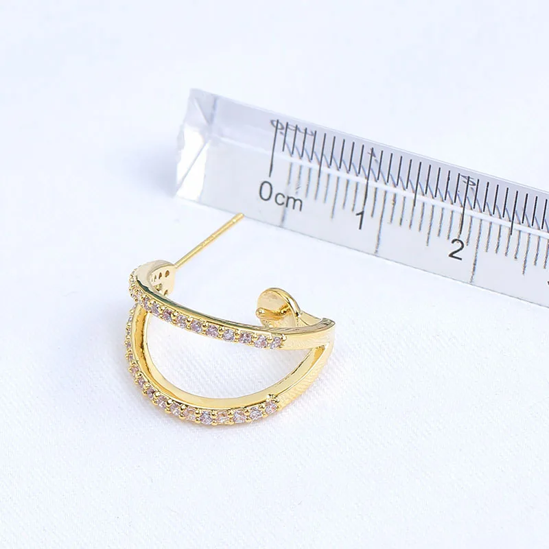 E107 Gold Plated Copper S925 Sterling Silver Needle Pearl Stud Earrings Findings Jewelry Making DIY Jewelry Accessories