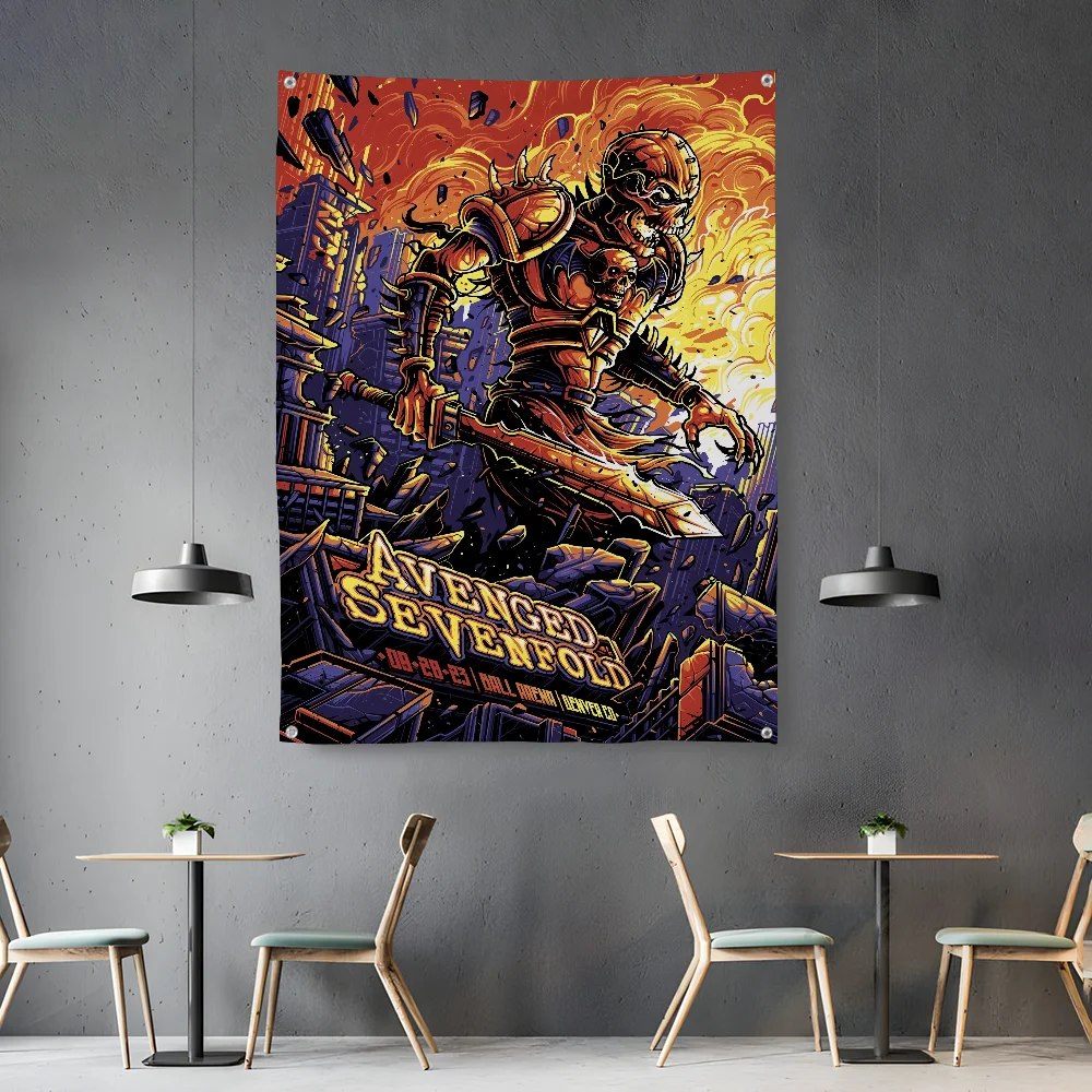 

A-Avenged Sevenfolds Heavy Rock Band Flag Bedroom Living Bar Garden Outdoor Microfiber Festival Decoration Background Art Banner