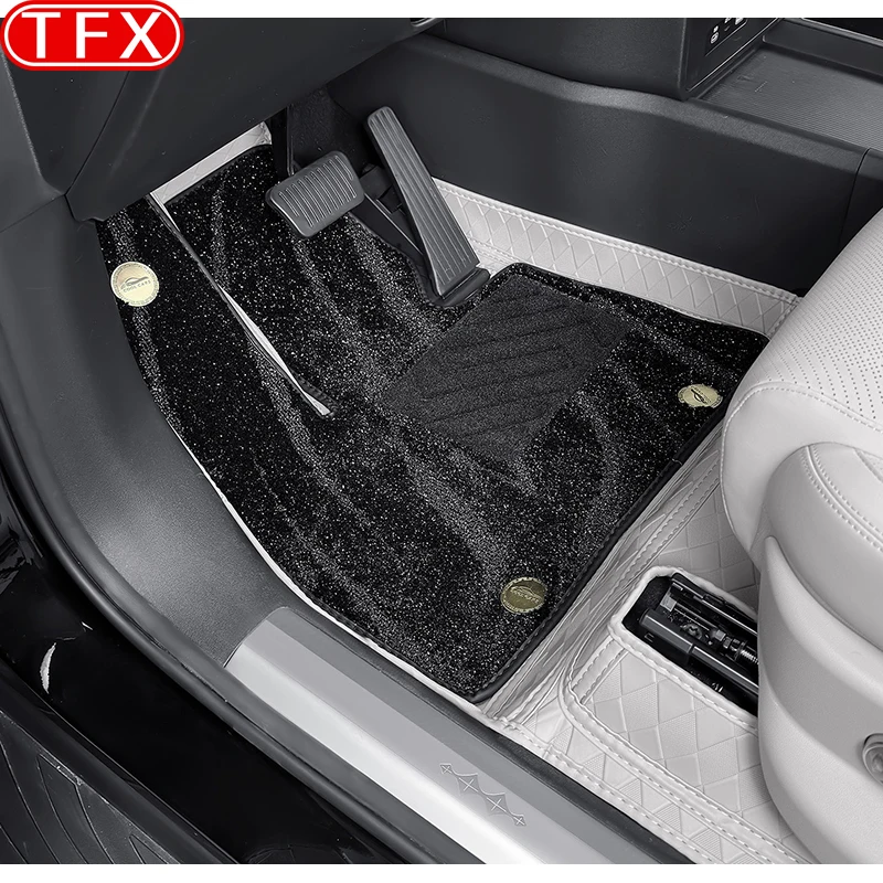 For BYD Leopard Titanium 7 2025 2026 Car Styling Floor Mats Double Layer PU Leather Foot Pads Interior Floorliner Accessories