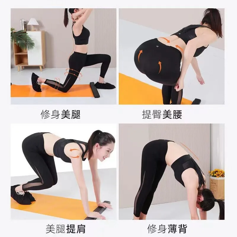 Indoor Ski Training Slide Board Anti Slip Gliding Mat, Fitness Exercise Equipment For Kids Adults Body Workout