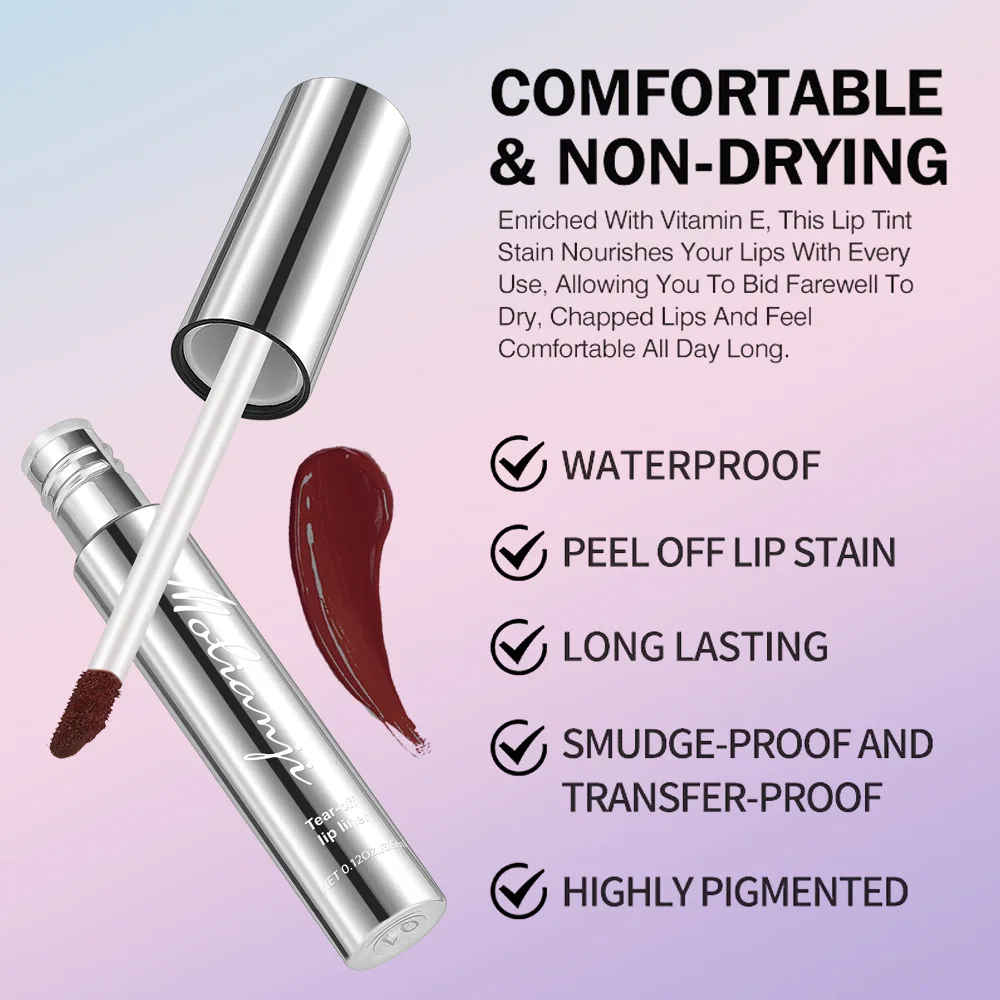 Waterproof Long Lastin Peel Off Lip Liner Matte Lip Ink Tattoo g Velvet Lip Tint Sexy Red Waterproof Long Lasting