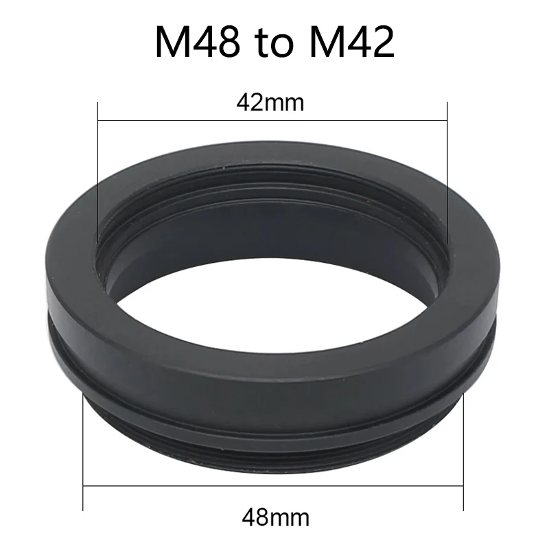 Imagem -02 - Anel do Adaptador do Parafuso do Microscópio Estereofônico do Zumbido do Metal Anel Claro da Gaveta Objetivo da Linha M48 a M42 M52 a M48 a M48 x 075