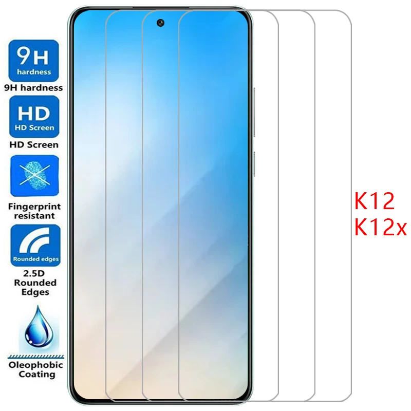 Capa de celular para Oppo K12 Plus K12X 5G com vidro temperado para Oppo K12, K12X, K 12, X 12X, 12K, K12 Plus, capa traseira 360