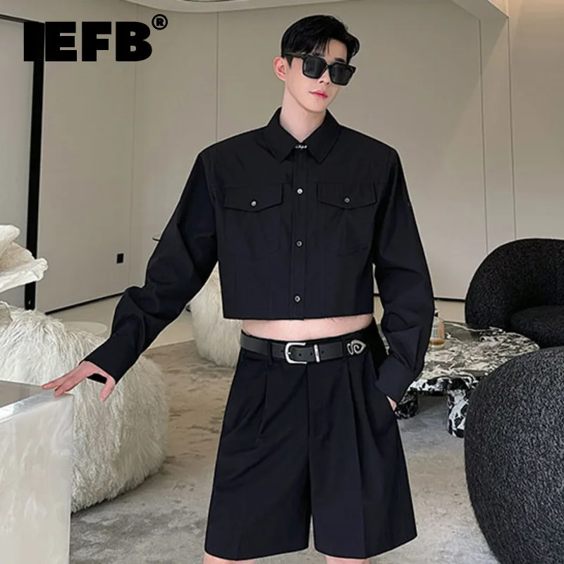 

IEFB Summer Male Shorts Three Dimensional Cutting Versatile Casual Short Suit Pants Shorts Simple Pocket Male Trend 2024 9C5671