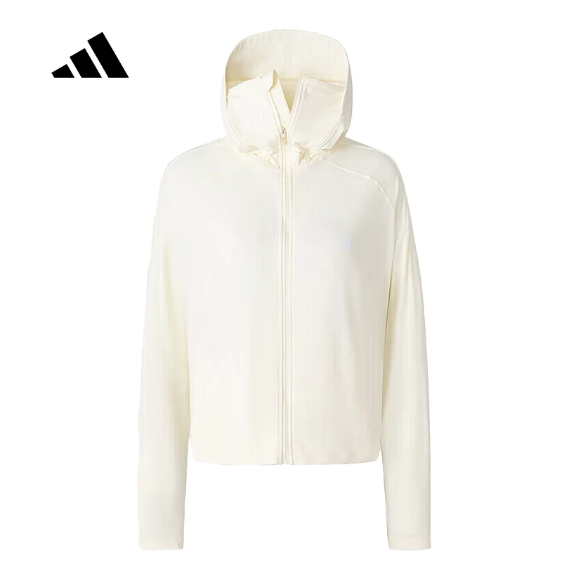 

Женская ветровка adidas с капюшоном, защитой от солнца UPF 50+, охлаждающая, дышащая, повседневная, с защитой от УФ-излучения JP1770