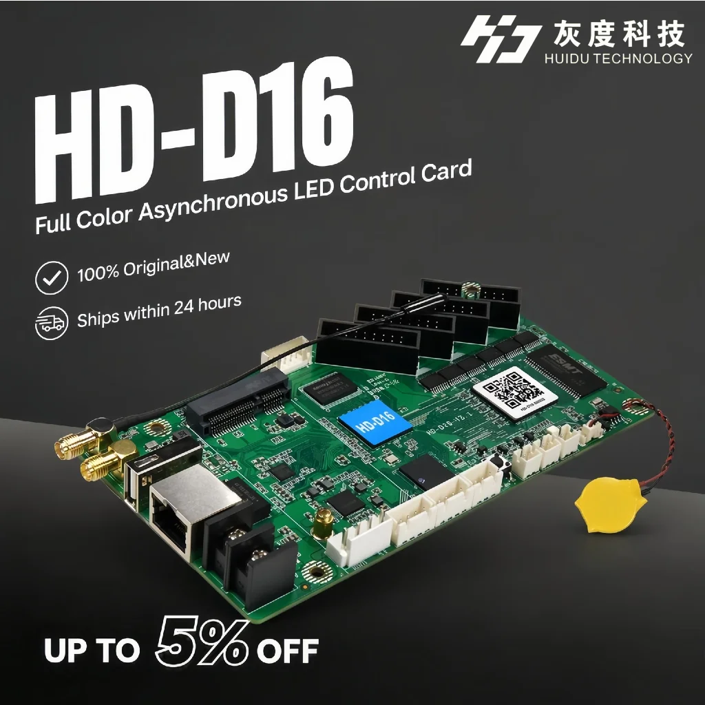 HUIDU HD-D16 Asynchronous LED Controller 4 HUB75E WiFi APP Control For Car & Store LED Screen