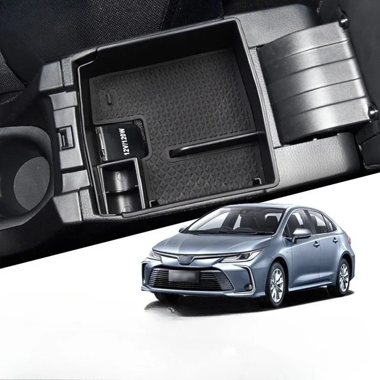 Plateau de rangement pour console centrale pour Toyota Corolla Cross 2021-2024, boîte de rangement pour accoudoir avec tapis en caoutchouc antidérapant, intérieur de voiture