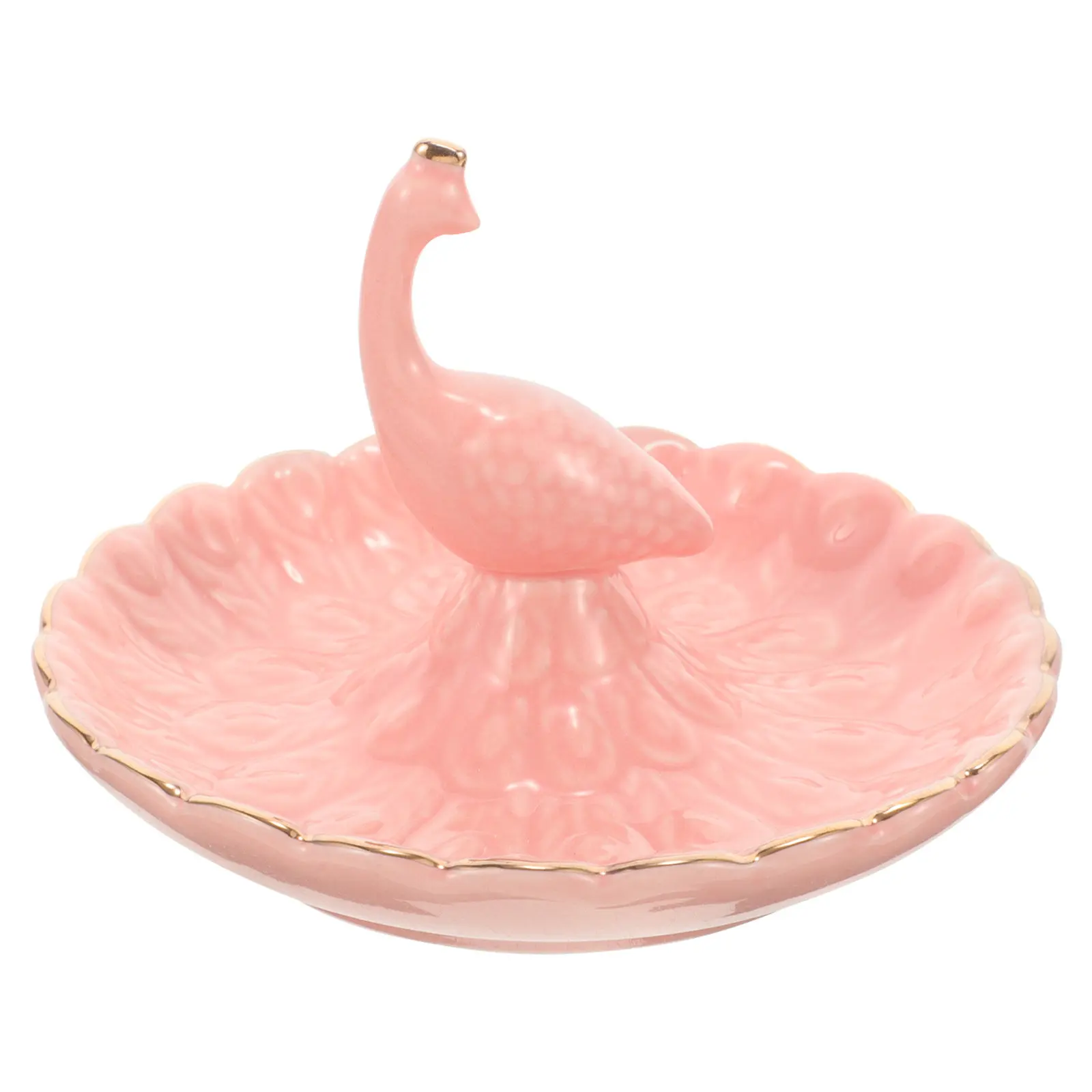 

Ceramic Peacock Jewelry Tray Ring Holder Dish Desktop Storage for Jewelry Keys Trinkets Display Decor Living Room Bedroom Study