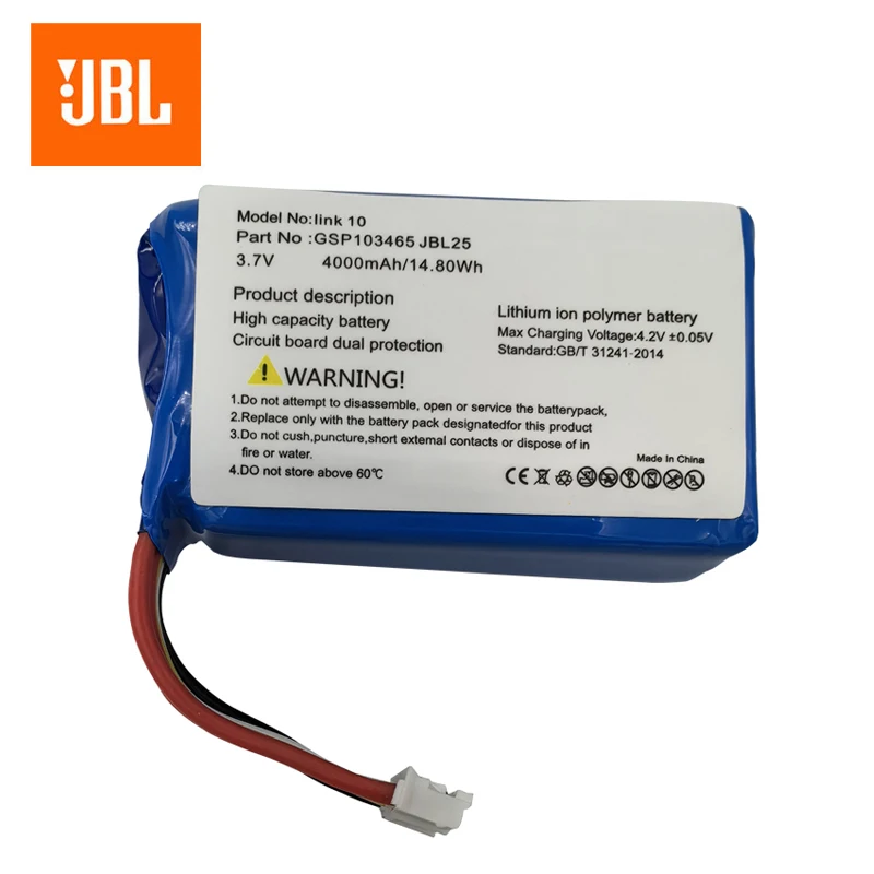 Fast Shipping 2024 Years 100% Original GSP103465 4000mAh Speaker Battery For JBL Link 10 Link10 Loudspeaker Bluetooth Bateria image 2