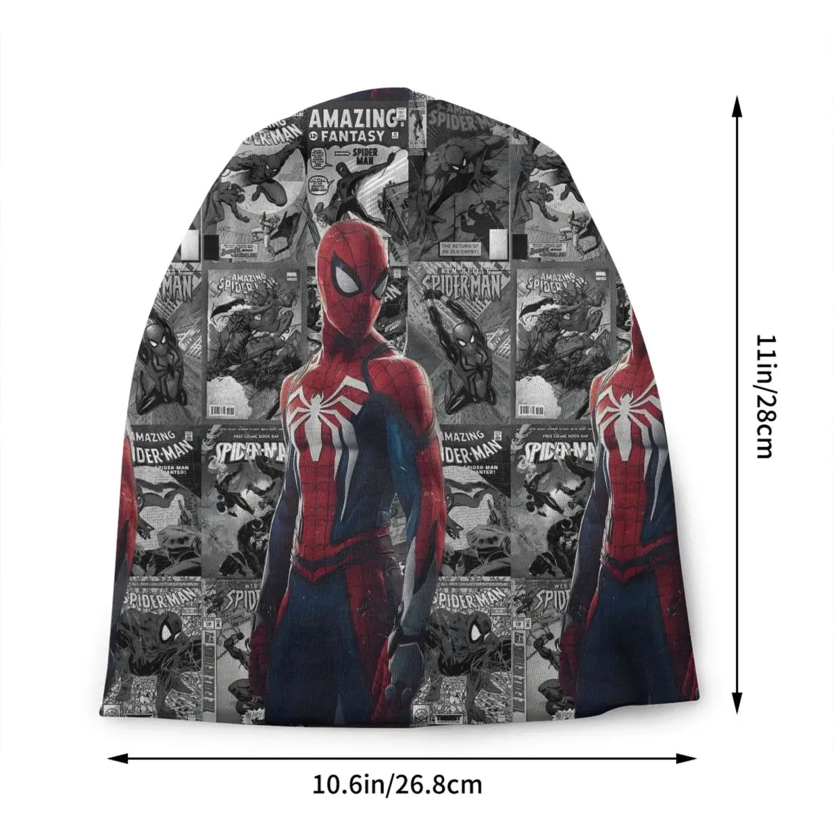 Custom Comic Spiderman Skullies Beanies Caps Streetwear Winter Warm Knitted Hat Unisex Adult Cartoon Movie Anime Hero Bonnet Hat