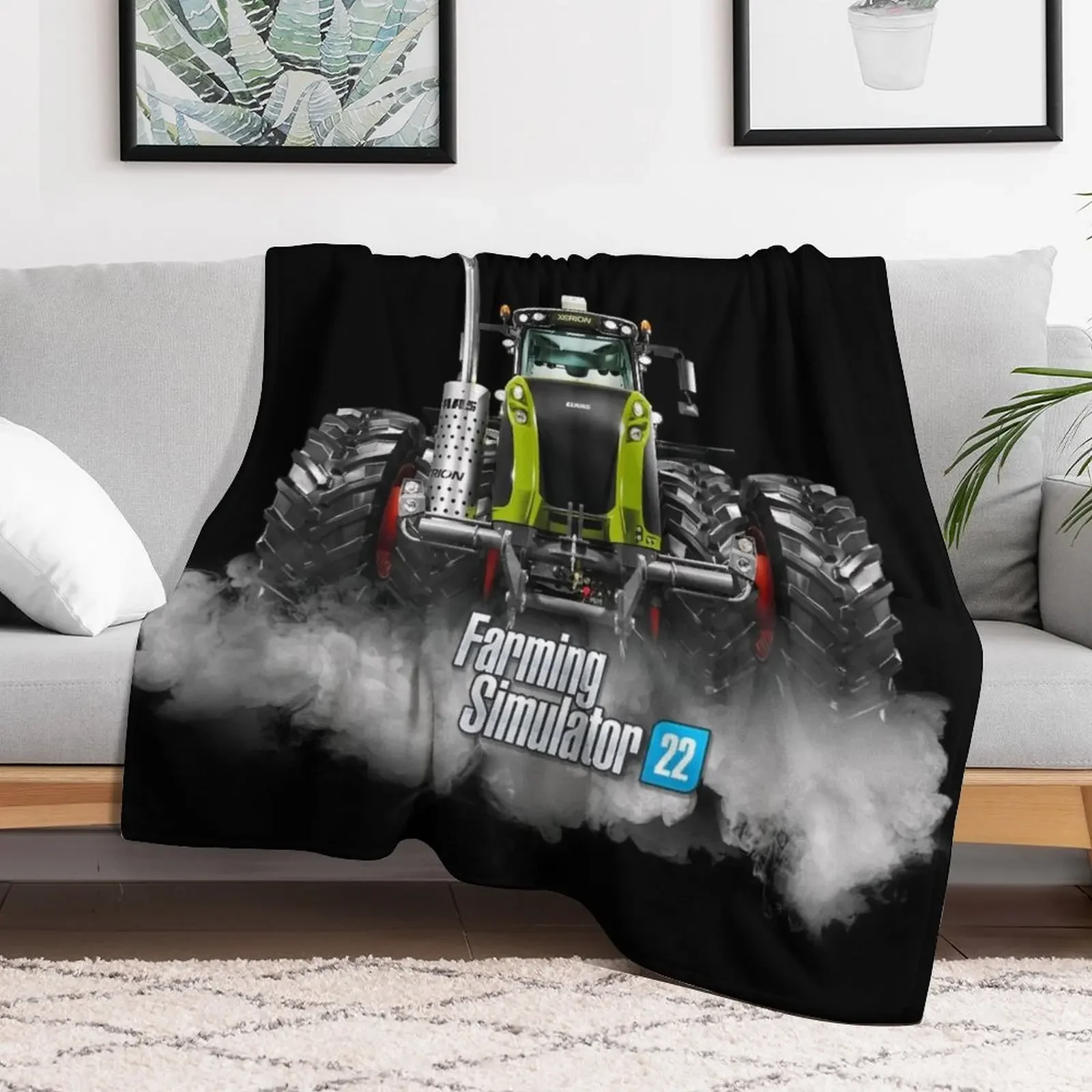 Farming Simulator Mask 22 Class Xerion Throw Blanket Stylish Warm Blanket for Living Room Bedroom