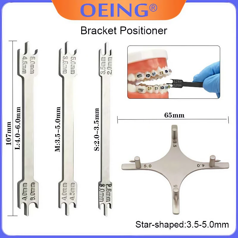 OEING 1Pc Dental Orthodontic Bracket Positioner Dentist Instrument Gauge Stainless Steel Rod Star Gauge Height Bracket Locator