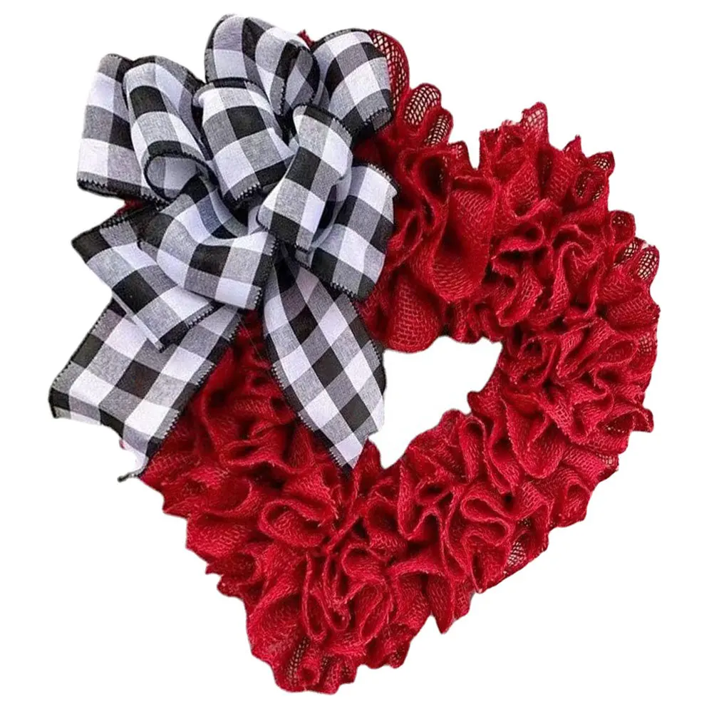 

Heart Shaped Wreath Decor Bright Color Hanging Ornament for Valentine's Day Party Anniversary Wedding Indoor Outdoor Use