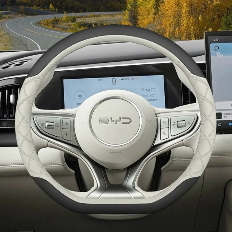 Leather Car Steering Wheel Cover for BYD Seal 6 DM-i 2024 2025 2026 Auto Parts Seal 6 2027 Interior Accessories
