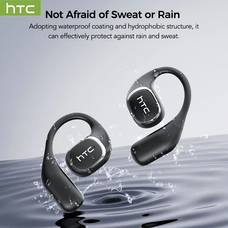 HTC NE11 بلوتوث V6.0 سماعات AI مترجم سماعات أذن مفتوحة الأذن للحد من الضوضاء OWS سماعات رأس لاسلكية رياضية LCD تعمل باللمس