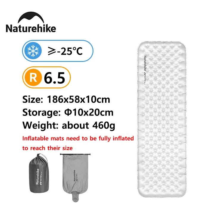Naturehike 2024 Camping Luchtbed Ultralight 6.5 Hoge R-Value Winter Warm 10 Cm Dikker Luchtbed Draagbare Outdoor Slaapmatten