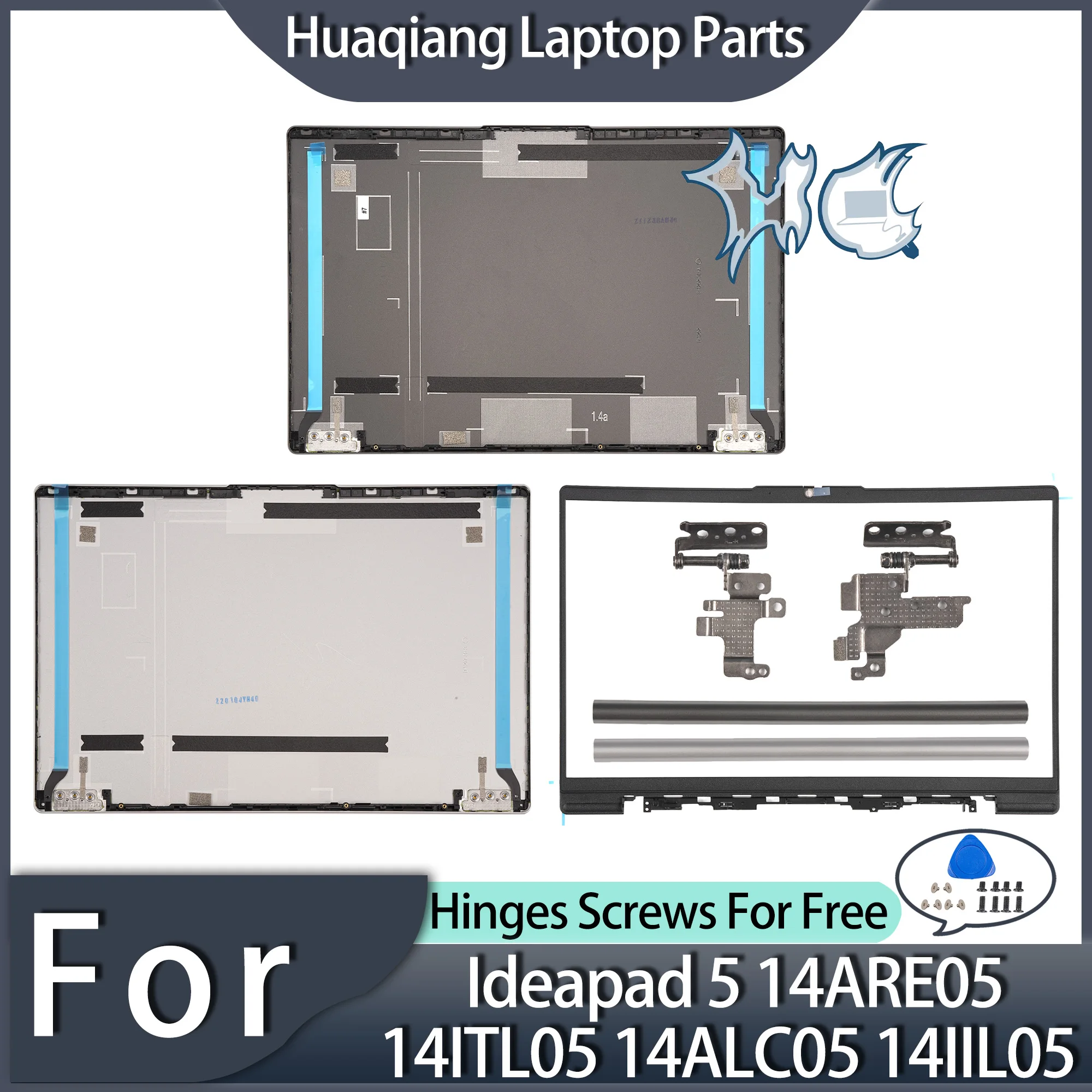 laptop tampa traseira para ideapad 14are05 14itl05 14alc05 14iil05 lcd moldura tampa da dobradica pecas do portatil substituir novo 01