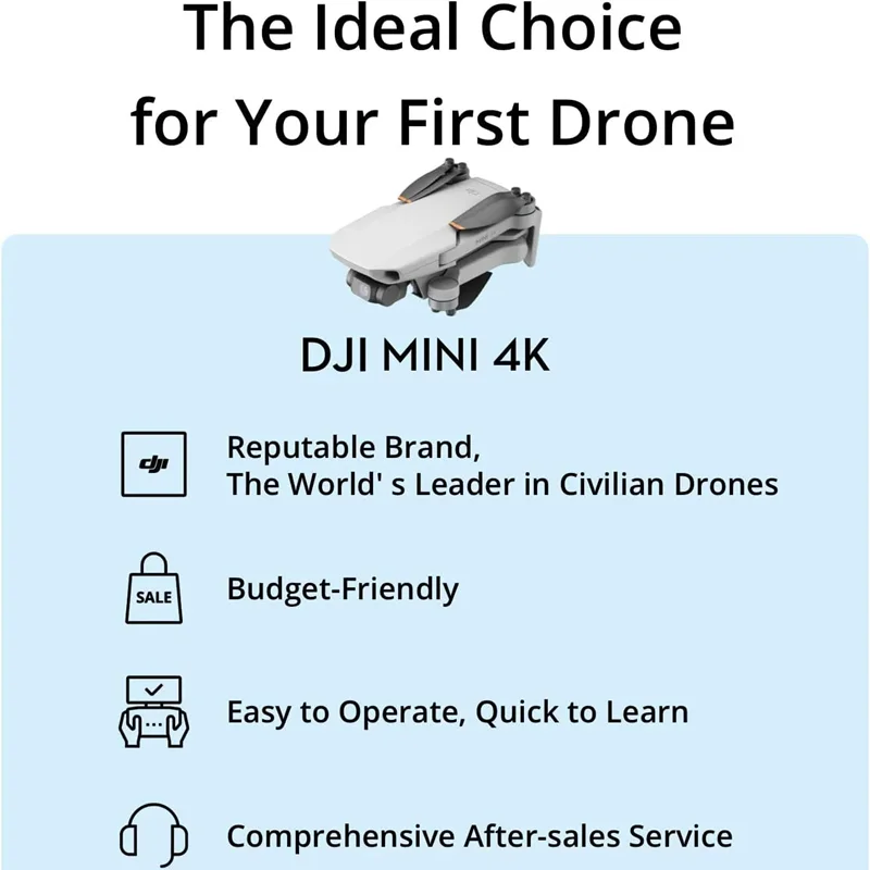 DJI Mini 4K Drone DJI Mini 4K Fly More Combo with 4K UHD Camera Under 249 g3-Axis Gimbal Stabilization 10km Video Transmission