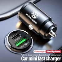 Car Charger USB Type-C Phone Hidden Fast Charging Convert Plug For Volkswagen VW RLine R Golf GTI Amarok T5 Tiguan TCross Passat