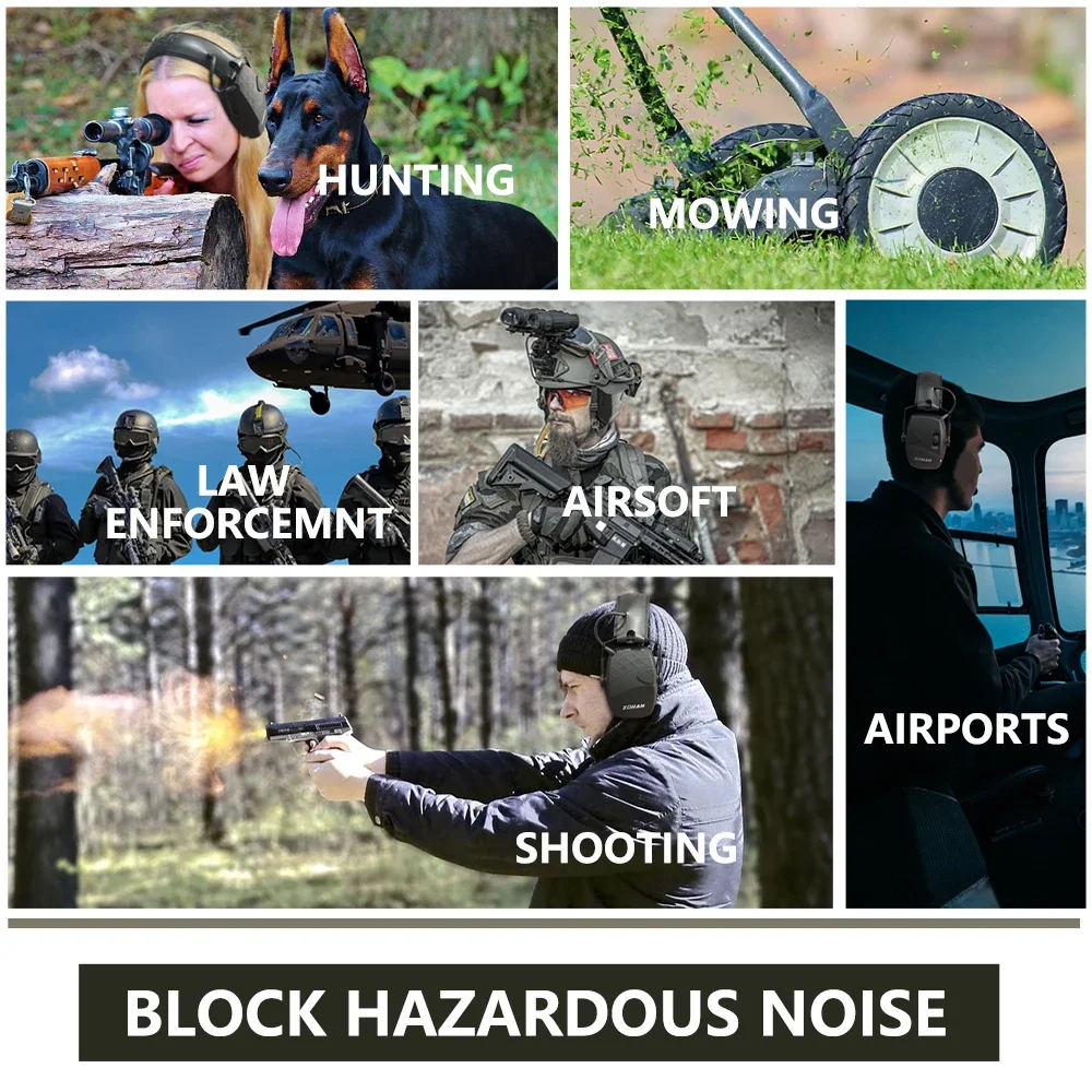 ZOHAN Electronic Earmuffs Active Noise Reduction Headphones Shooting Active Headset Hunting Earmuff Sound Amplification Ear Muff