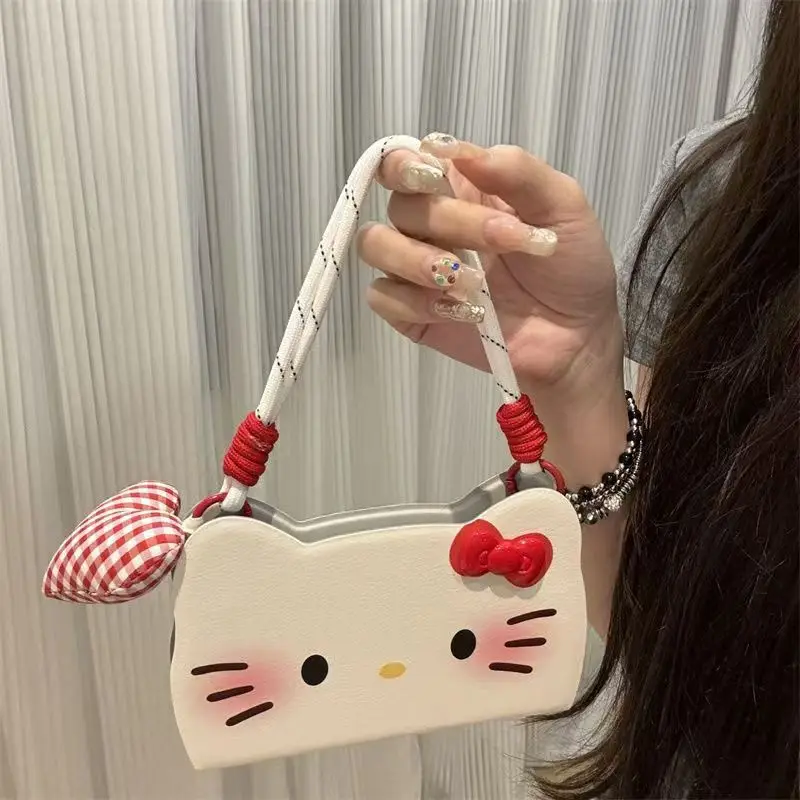 Sanrios hellokittys phone case for iPhone 16 15 14 13 12 Pro Max case bag anime Crossbody Lanyard Necklace protected back cover