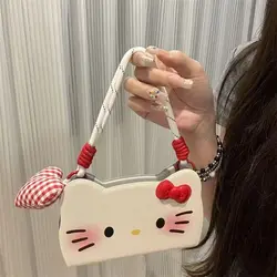 Sanrios hellokittys phone case for iPhone 16 15 14 13 12 Pro Max case bag anime Crossbody Lanyard Necklace protected back cover