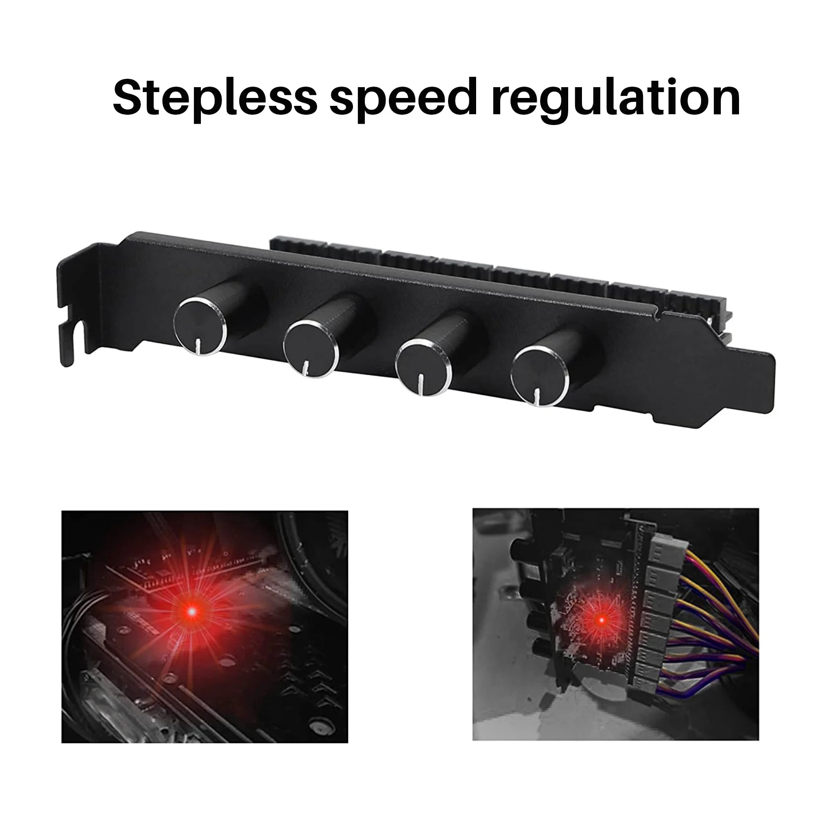 

AP-Pc 8 Channels Fan Hub 4 Knob Cooling Fan Speed Controller For Cpu Case Hdd Vga Pwm Fan Pci Bracket Power By 12V Fan Control