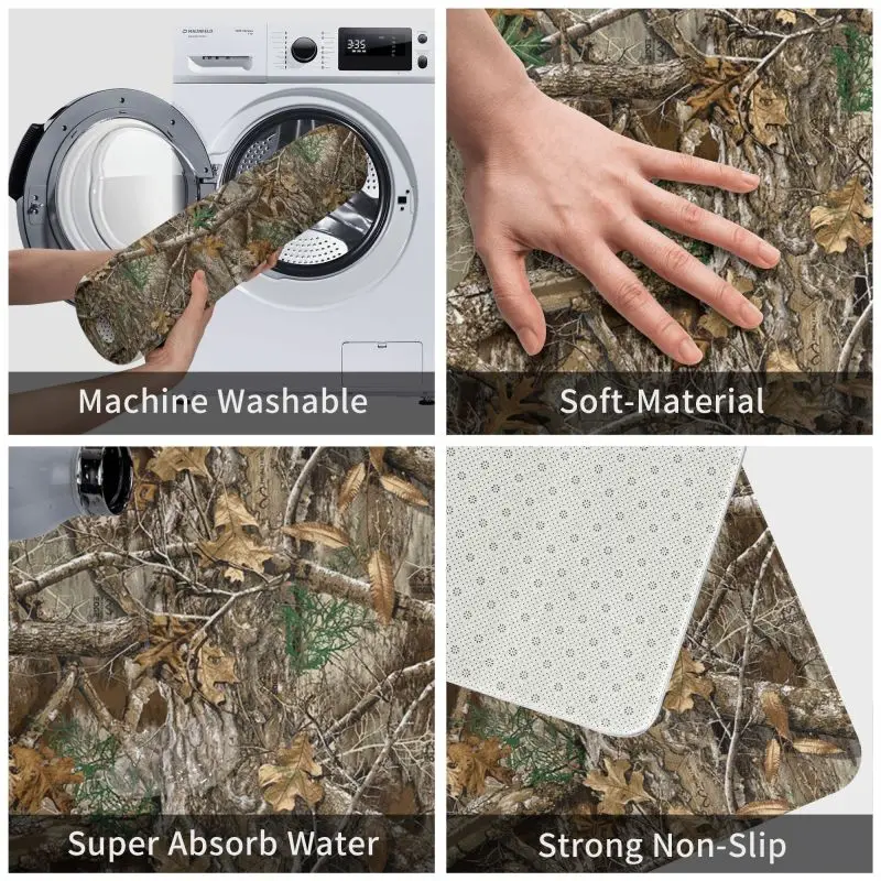 Real Tree Camouflage Camo Pattern zerbino antiscivolo cucina bagno tappetino di benvenuto soggiorno porta pavimento ingresso tappeto tappeto Footpad