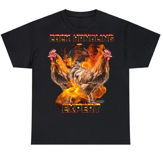 Funny T Shirt Cock Handling Expert Unisex Heavy Cotton Tee Meme Gift Chef Chicken Gift Unisex Streetwear Unique Men Print Tee