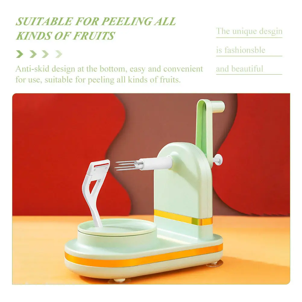 Stainless Steel and ABS Fruit Peeler for Home Kitchen Hand-Operated Peeling Machine Fast Even Peeling Anti-Skid Base