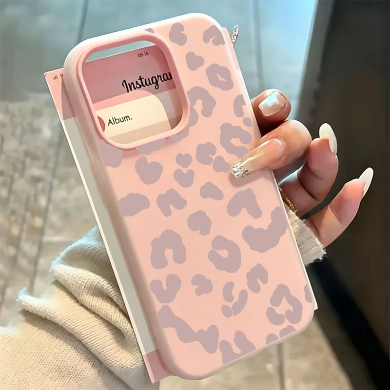 Classic Pastel Chic Leopard Case For Samsung Galaxy S26 Ultra S25 Edge S24 S23 S22 S21 Ultra Plus FE 5G Frosted 2 in 1 Casing