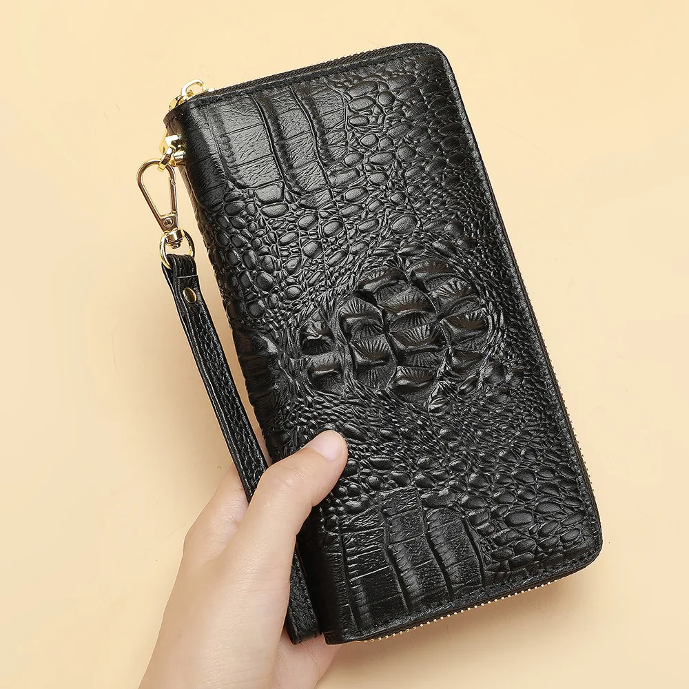 

Fashion Woman Leather Wallet Birthday Christmas Gift For Mom Wife Genuine Leather Long Purse Wallet Large Capacity Clutches